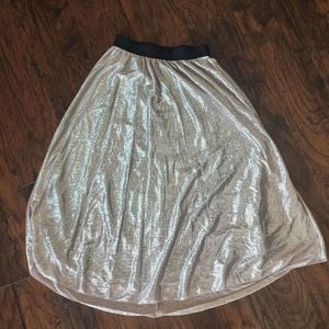 Lularoe Women's Elegant Lucy Skirt Small Silver Shimmer